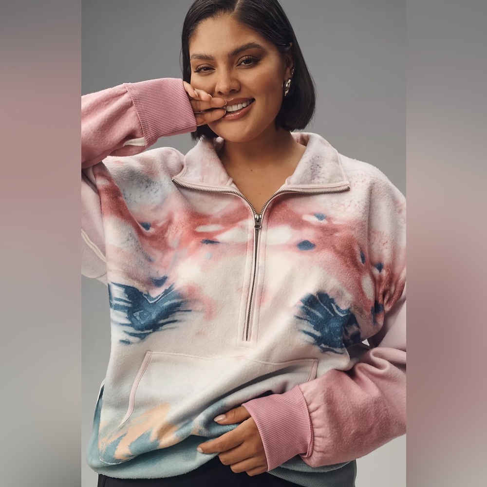 NWT Anthropologie PILCRO HALF-ZIP PULLOVER SWEATSHIRT. Size Small - Picture 6 of 6